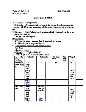 Giáo án Ngữ văn Lớp 8 - Tiết 128 Kiểm tra 1 tiết - Năm học 2016-2017